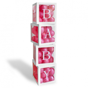 balloon boxes with letters BABY