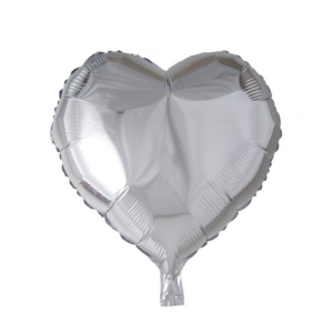Hjerte folie ballon sølv