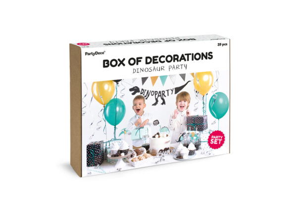 box of decorations party box dinosaurer
