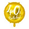 40 års fødselsdag – folie ballon – Guld