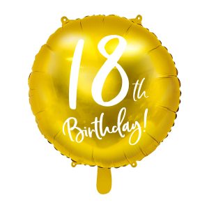 18 års fødselsdag - folie ballon - Guld