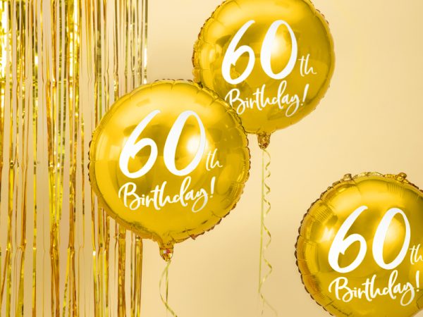60 års fødselsdag – folie ballon – Guld