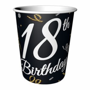 18 års fødselsdag – Papkrus sort 6 stk. pr. pk