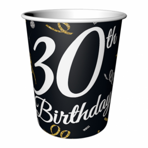 30 års fødselsdag – Papkrus sort 6 stk. pr. pk