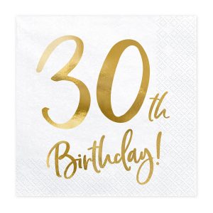 30 års fødselsdag – servietter – Guld
