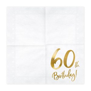 60 års fødselsdag – servietter – Guld